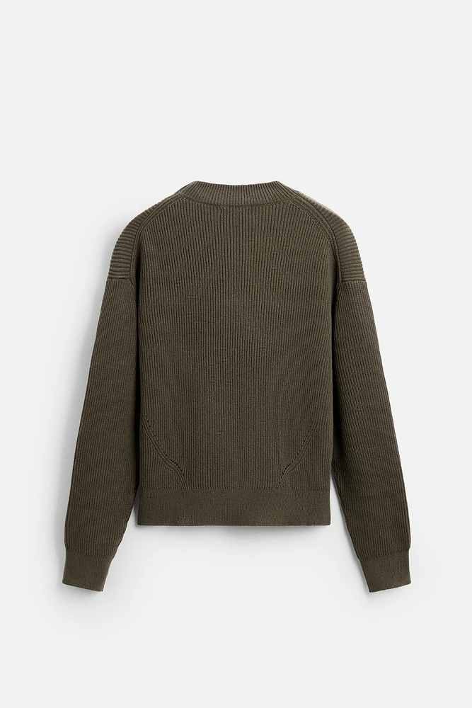 RELAXED FIT COTTON BLEND SWEATER
