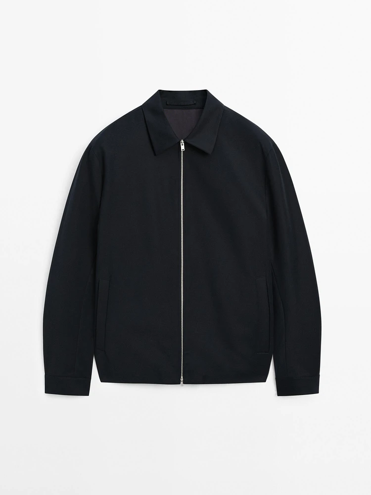 Veste à fermeture Éclair en coton mélangé