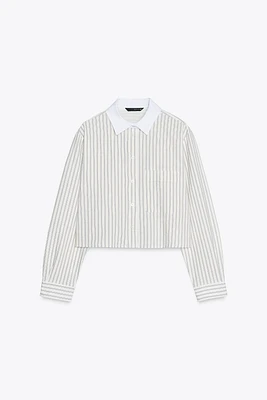 STRIPED CROP SHIRT