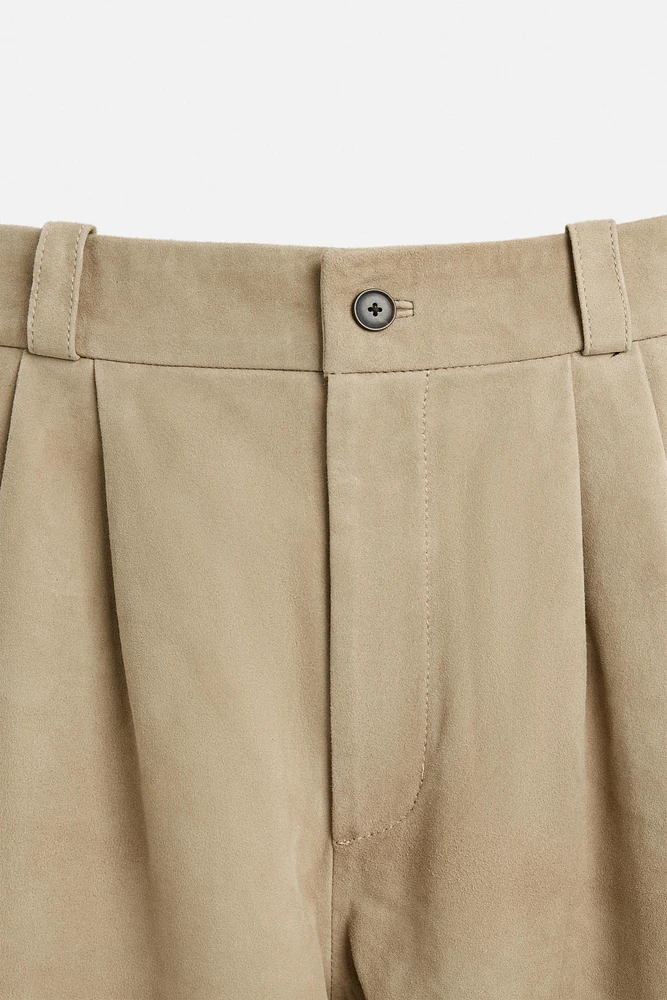 SUEDE CARGO SHORTS