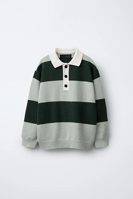 STRIPED KNIT POLO
