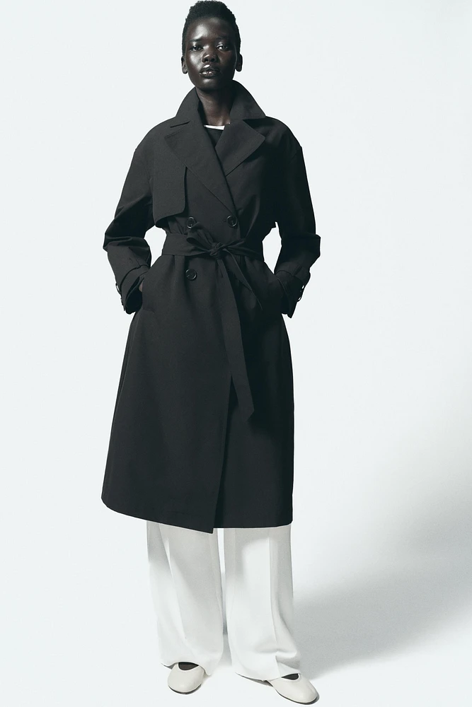 WATER REPELLENT BELTED TRENCH COAT