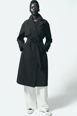 WATER REPELLENT BELTED TRENCH COAT