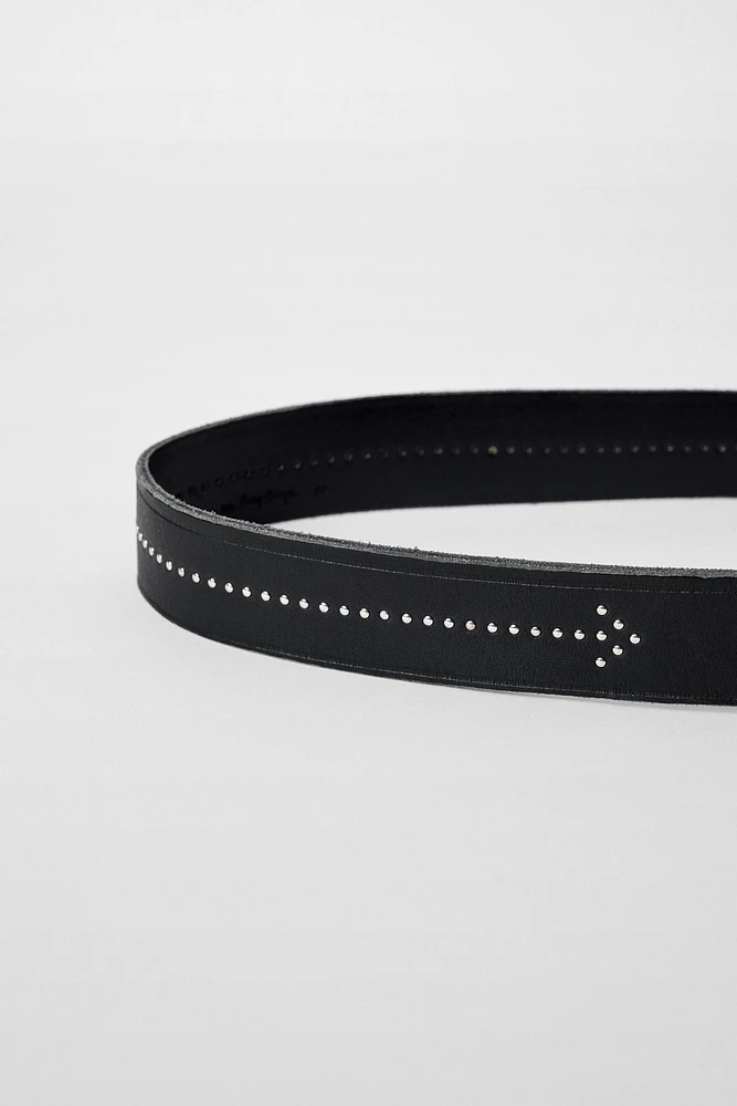 CEINTURE EN CUIR À CLOUS BOBBY GILLESPIE X ZARA