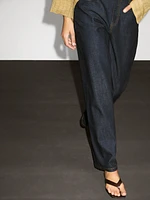 100% cotton mid-rise wide-leg jeans