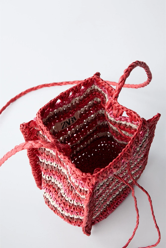 MINI RAFFIA EFFECT CROSSBODY BAG