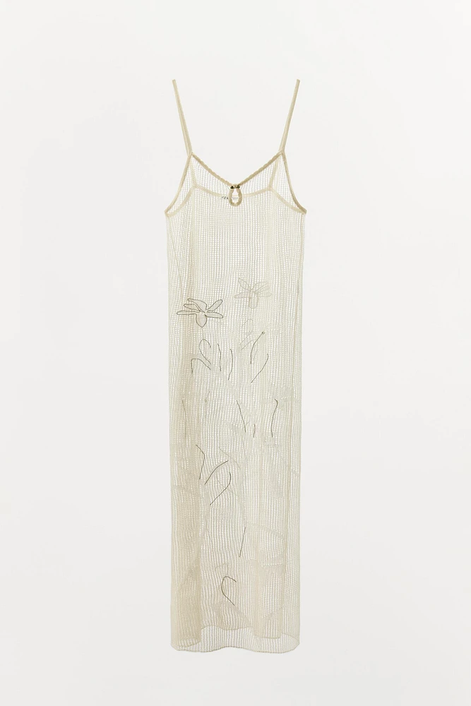 ROBE SEMI-TRANSPARENTE TRICOT DENTELLE