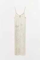 SEMI-SHEER KNIT LACE DRESS
