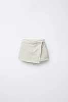 EMBROIDERED TWILL SKORT