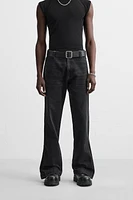 FLARE FIT ZIPPERED JEANS