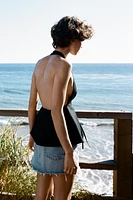 BOW HALTER TOP