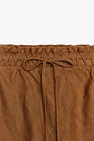 ZW COLLECTION 100% LINEN MIDI SKIRT
