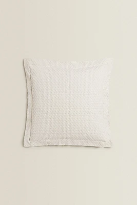 THROW PILLOW COVER WITH POLKA DOT DESIGN