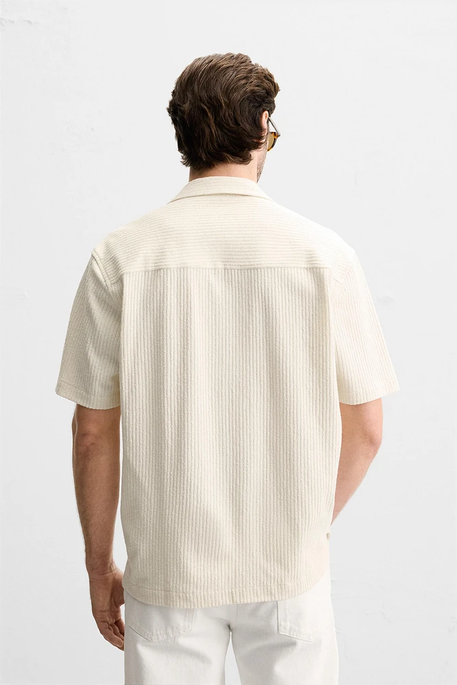 CHEMISE À TEXTURE EFFET VELOURS BOUCLÉ