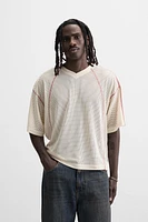 T-SHIRT STRUCTURE OUVERTE CONTRASTE