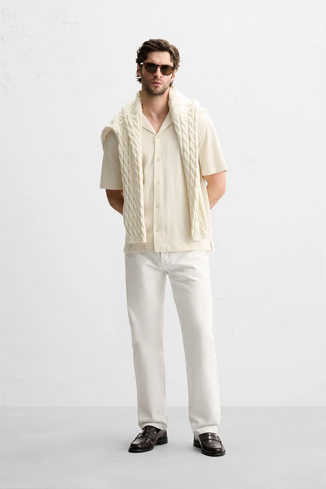 RUFFLED TEXTURED SHIRT