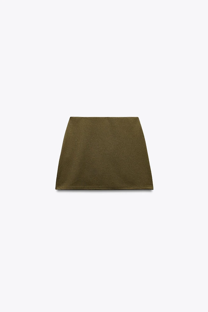 TWILL BUCKLE MINI SKIRT