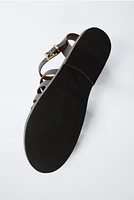 LEATHER STRAPPY SANDALS