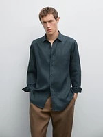 100% linen slim fit shirt