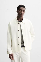 BOXY FIT HERRINGBONE DENIM OVERSHIRT