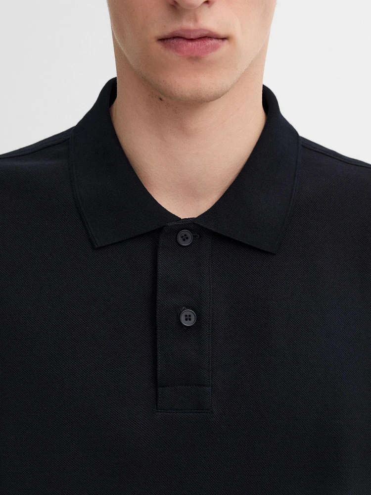 Cotton blend polo sweater