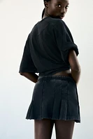WASHED HEAVY COTTON MINI SKIRT