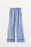 PANTALON STYLE PYJAMA À RAYURES EN VELOURS