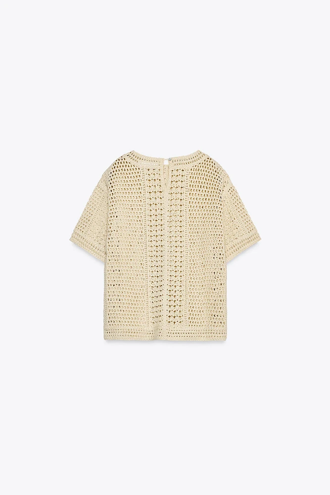 COMBINED CROCHET KNIT T-SHIRT X FANGLU LIN