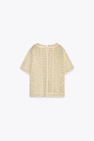 COMBINED CROCHET KNIT T-SHIRT X FANGLU LIN