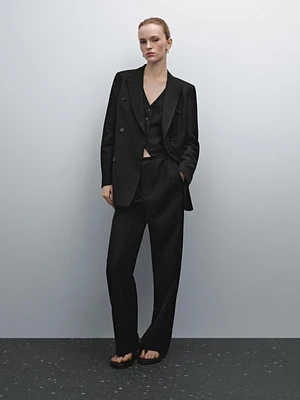 Pantalon lin droit et fluide