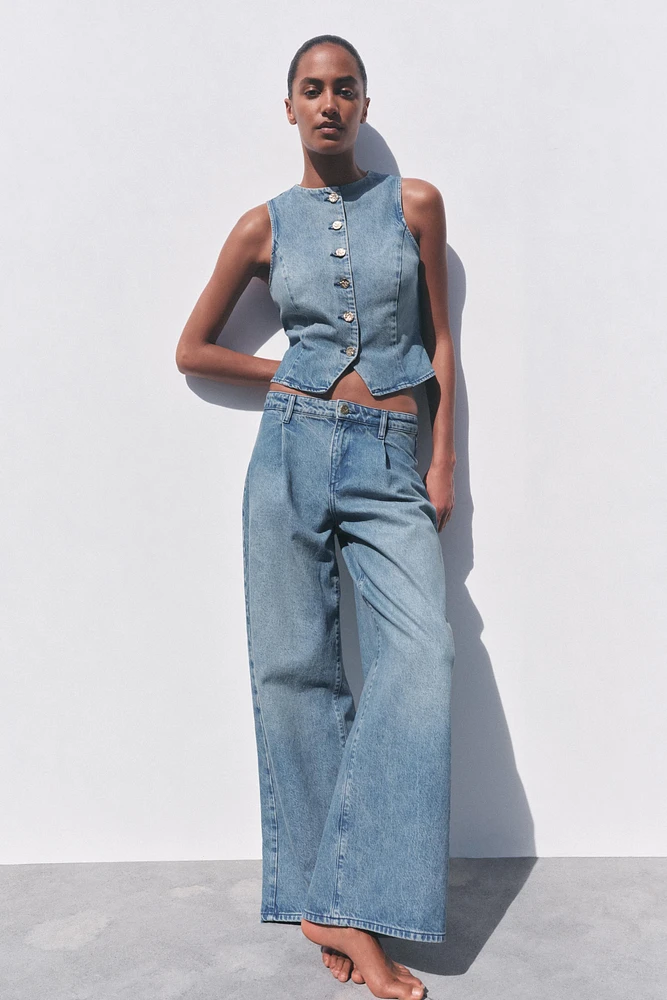 JEAN Z1975 COUPE LARGE À TAILLE HAUTE ET PINCES