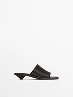 Soft high-heel slide sandals