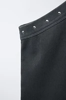 WASHED-EFFECT STUDDED HALTER TOP