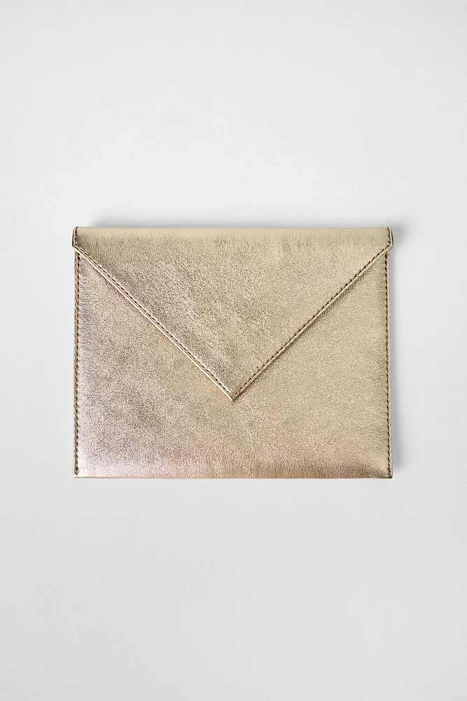 PORTEFEUILLE DOUBLE EFFET MÉTALLISÉ CUIR KATE MOSS X ZARA