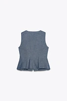 LINEN PEPLUM VEST