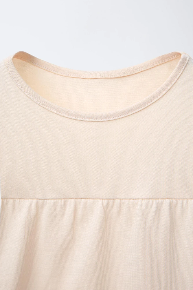 PLAIN RUFFLED T-SHIRT
