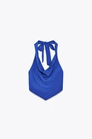 FLOWY HALTER TIE TOP