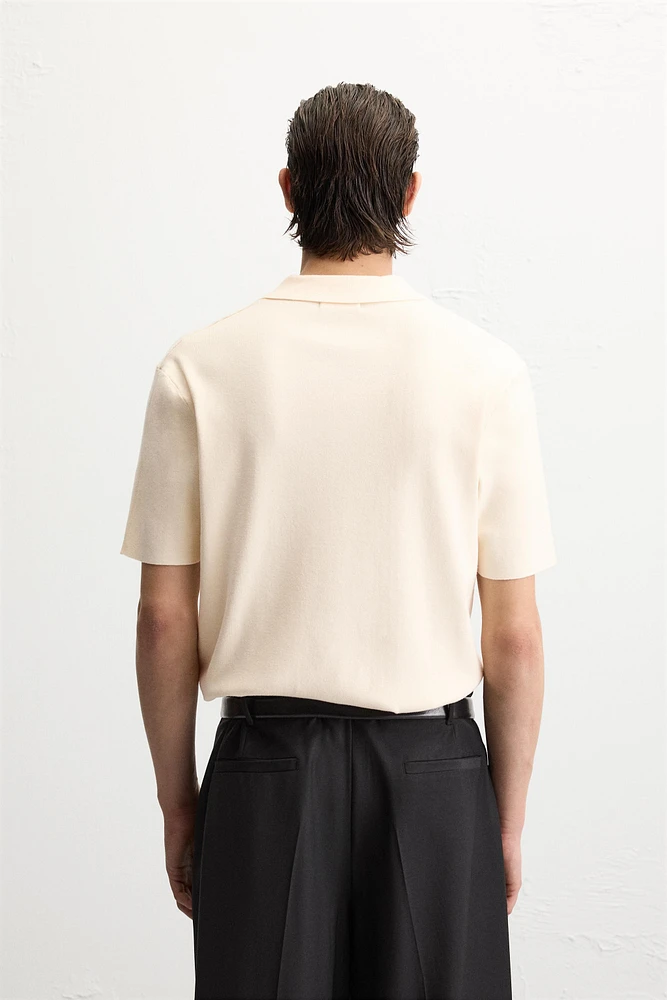 VISCOSE BLEND KNIT POLO SHIRT