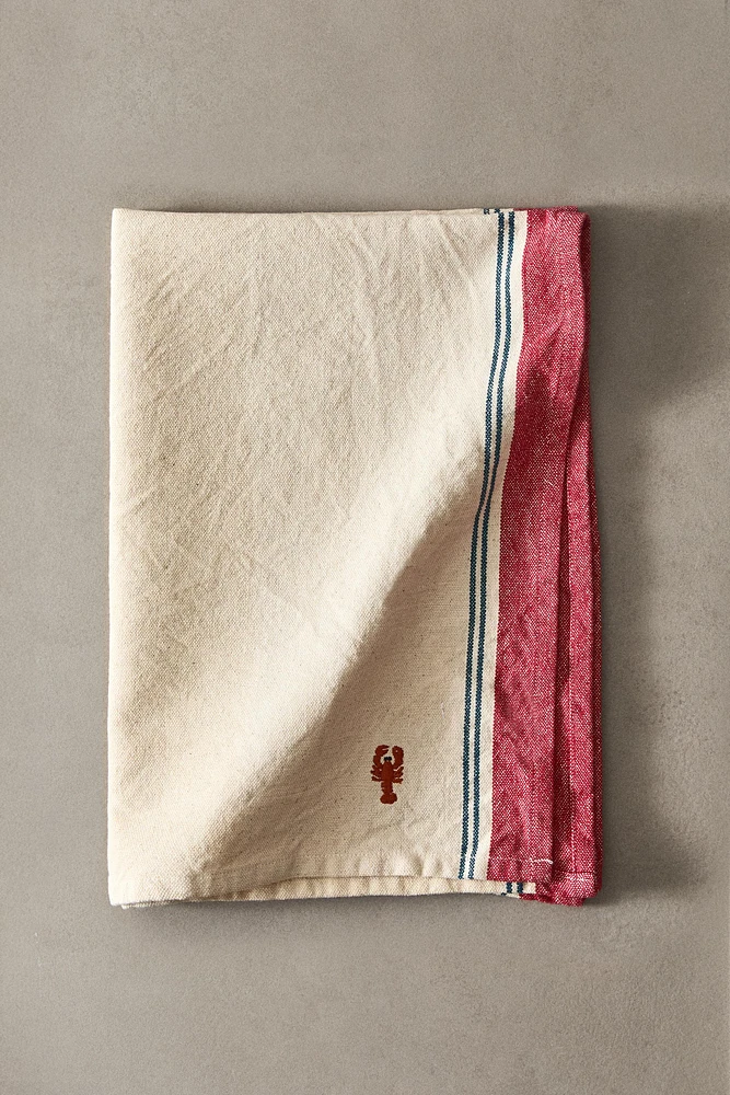 TORCHON DE CUISINE BRODERIE LANGOUSTE