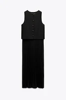 PLEATED COMBINATION DRESS