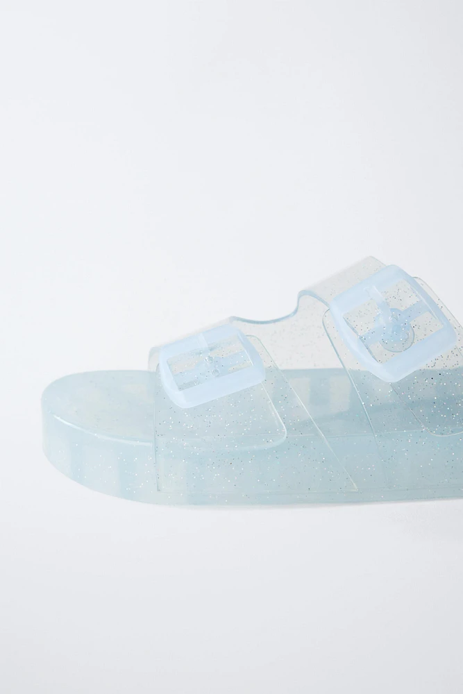 GLITTER BUCKLE POOL SLIDE