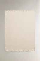 PLAIN WOOL BLANKET WITH FRINGING