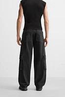 POCKET DENIM CARGO PANTS