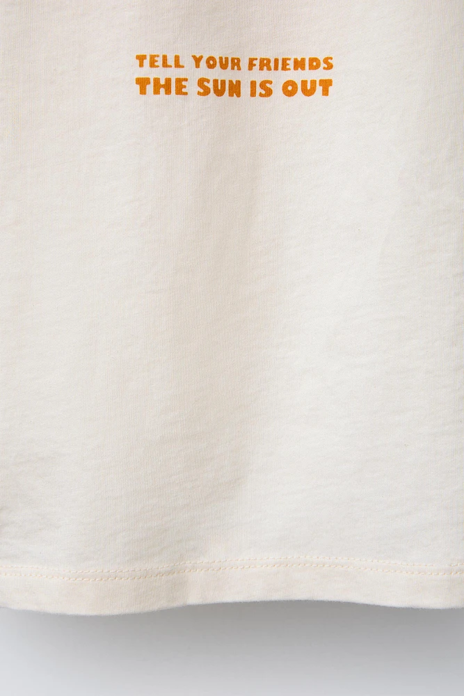 T-SHIRT À MANCHES RAGLAN ET PALMIER