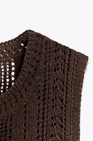 ROBE COURTE EN MAILLE CROCHET