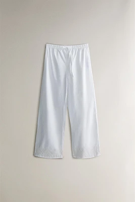 EMBROIDERED COTTON PANTS