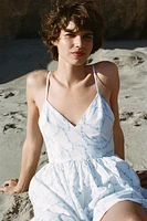 EMBROIDERED POPLIN DRESS