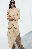 PANTALON LARGE À PINCES AVEC LIN
