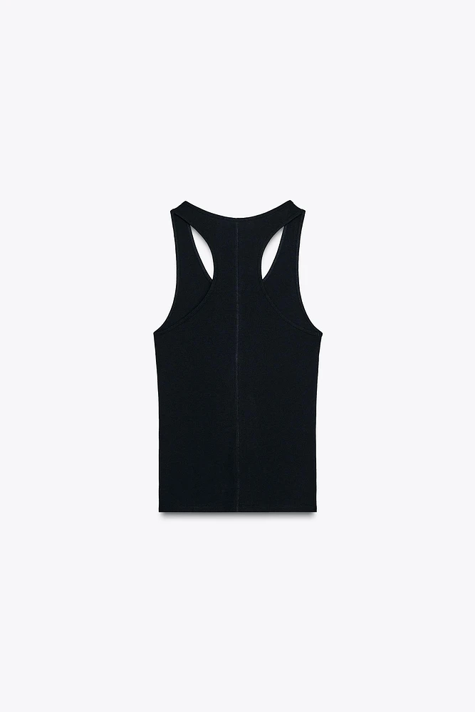 TOP EN COTON BOUTONNÉ