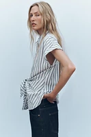 CHEMISE À RAYURES NŒUD AVEC LIN